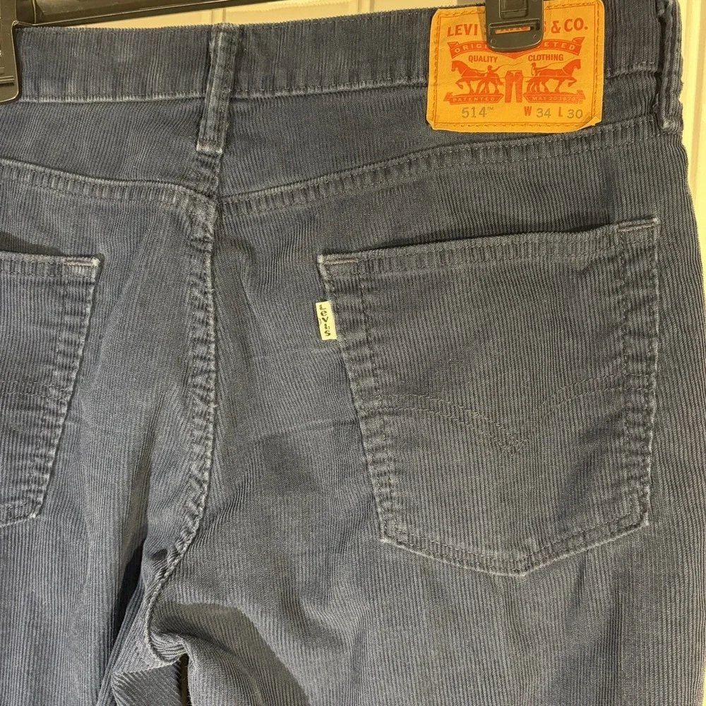 Levi's 514 Navy Corduroy‎ Straight Leg Pants Men's 34x29